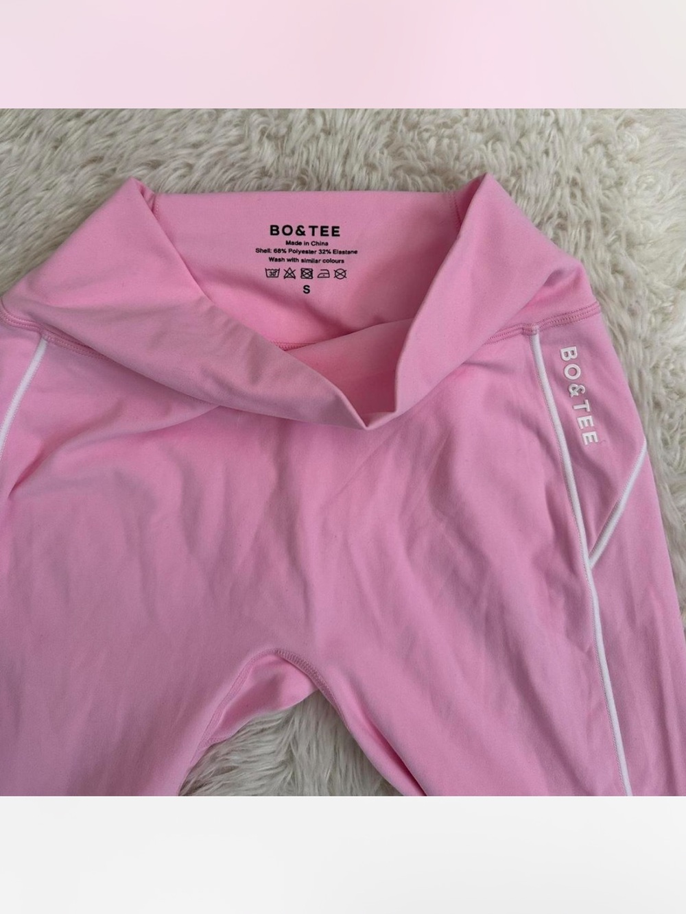 NWT Oh Polly BO&TEE Soft Active Flare Leggings - Baby Pink - S